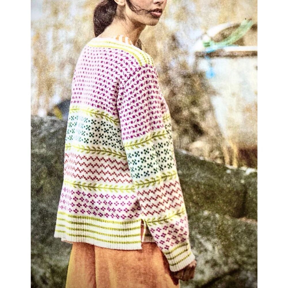Gudrun Sjoden lagenlook boho oversized sweater boat neck size Small
